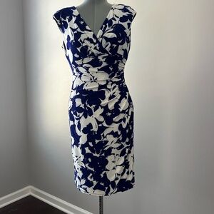 Ralph Lauren Floral Blue and White Dress